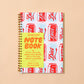 Notebook with diet soda can, warhol pop-art inspired, design on a beige background