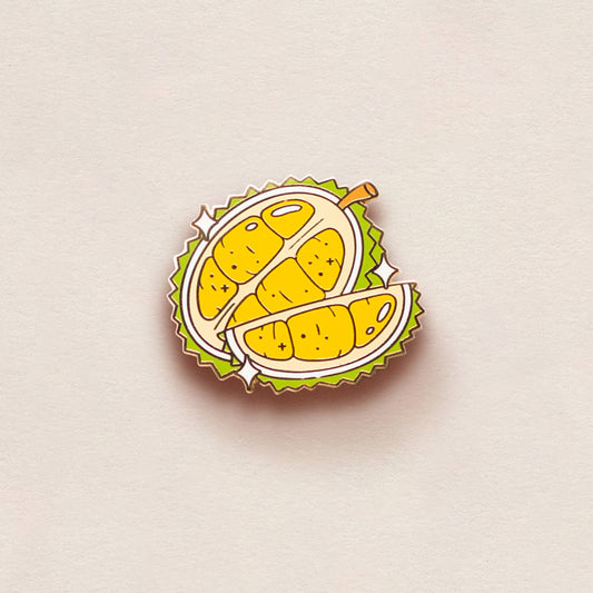 enamel pin of a durian fruit 