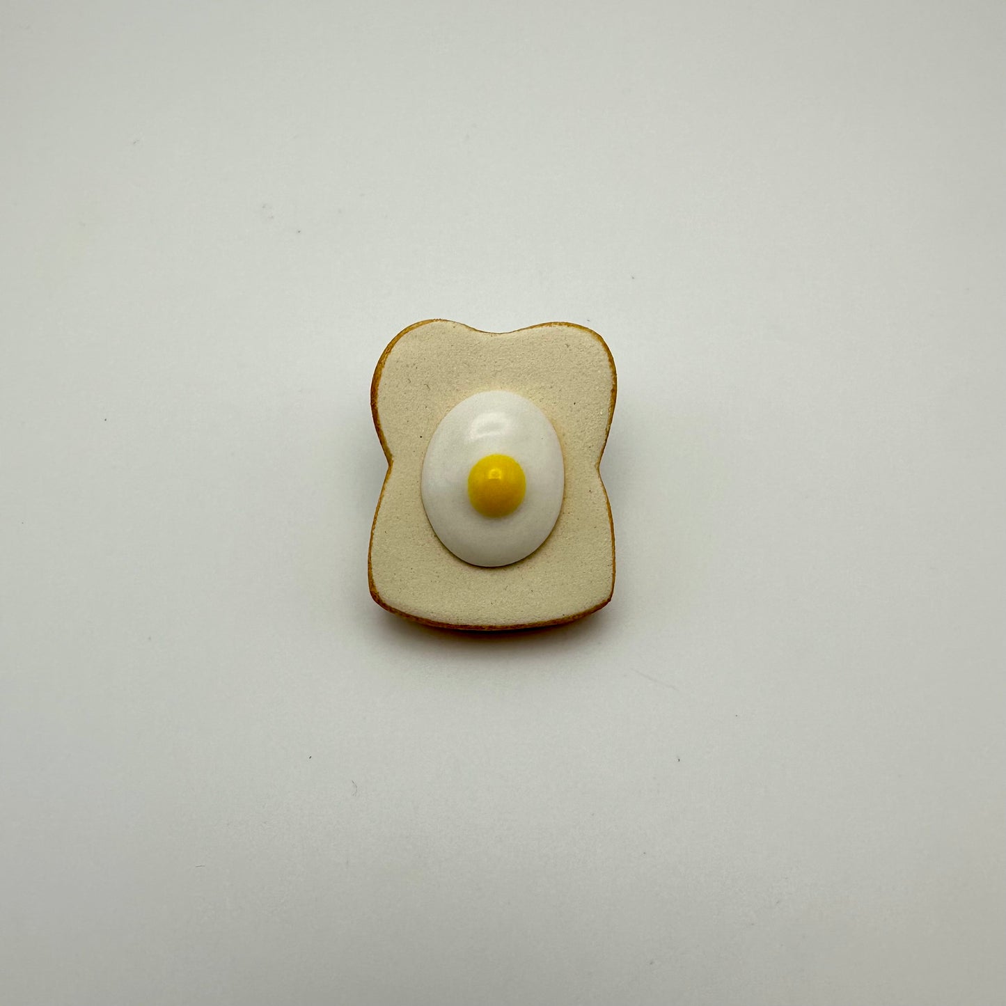 fried egg on toast ceramic chopstick holder 