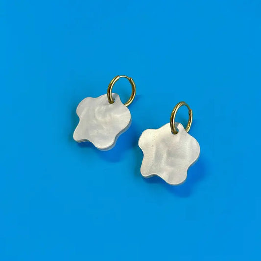 back side of acrylic sunny side up egg earrings 