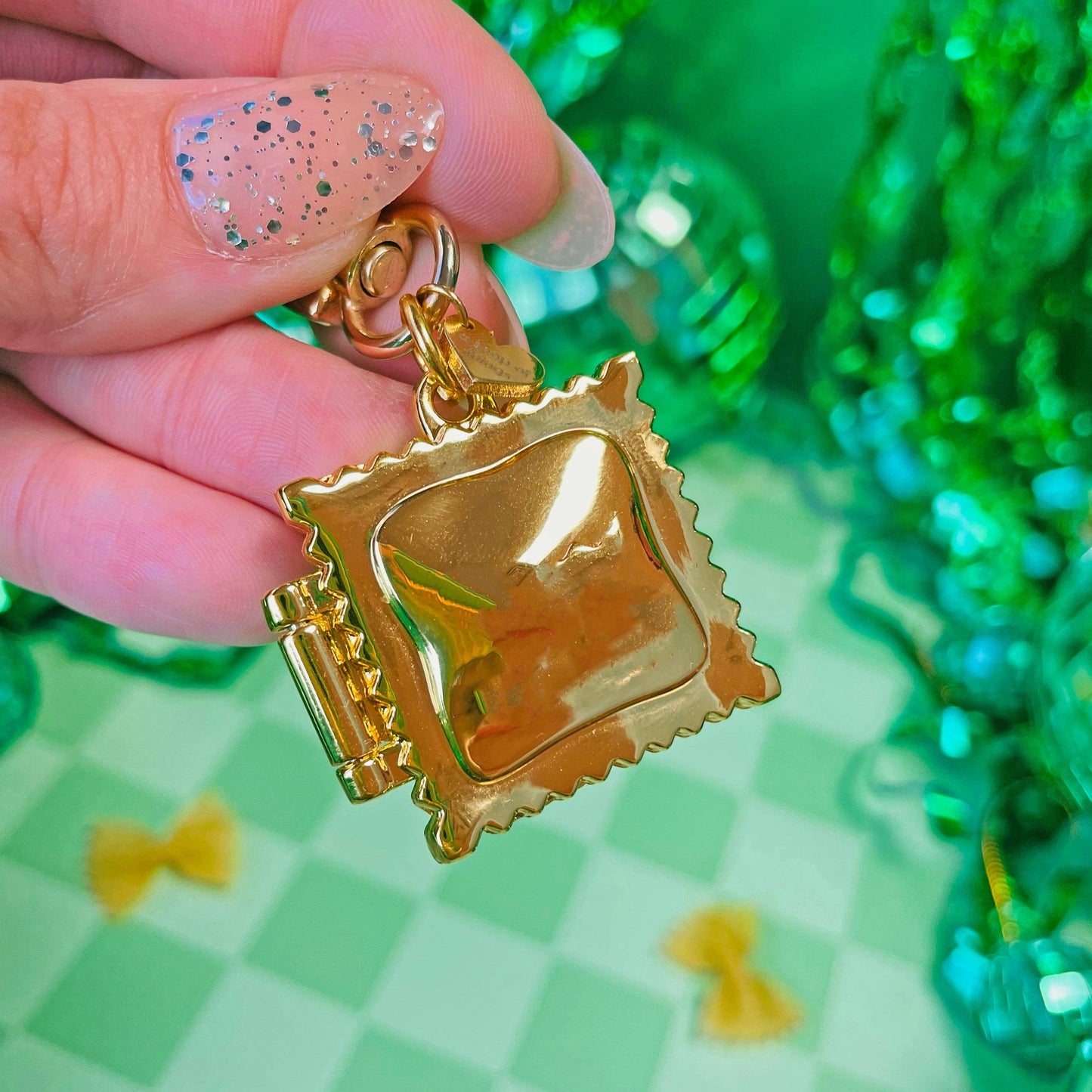 Ravioli Locket Keychain