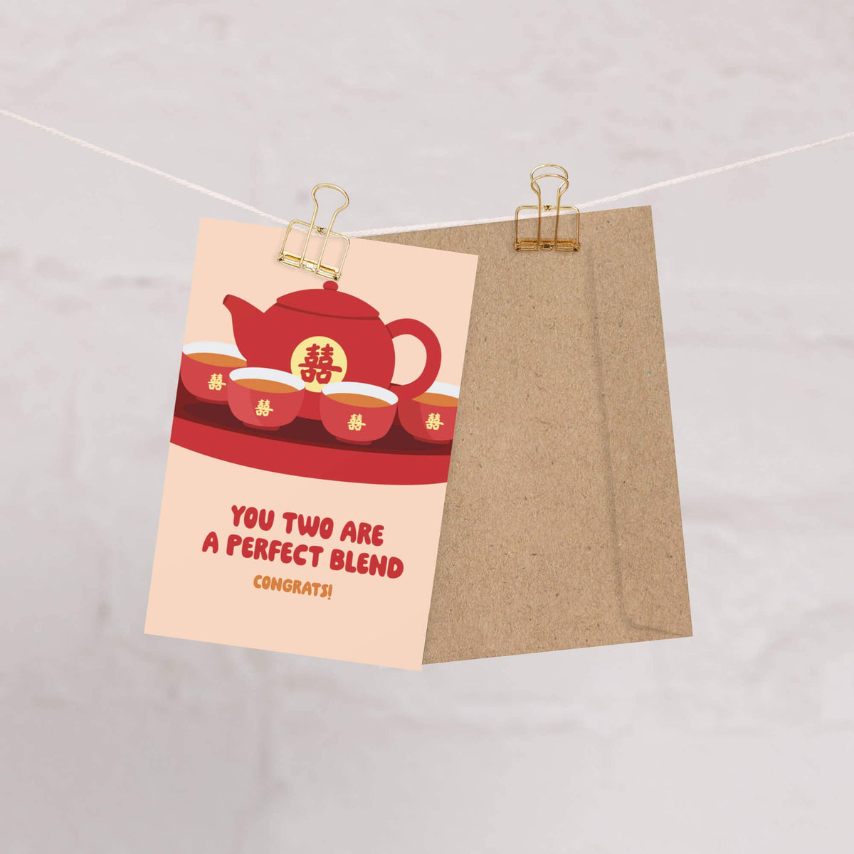 Perfect Blend Tea Ceremony Wedding Card