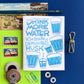 Drink More Water Risograph Greeting Card