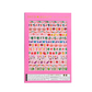 Sheet of Deco Beauty nail art stickers with colorful farmer's market themed illustrations on a pink background