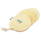 Underside of pancake dog toy with a rope and 'ihop' branding on a white background