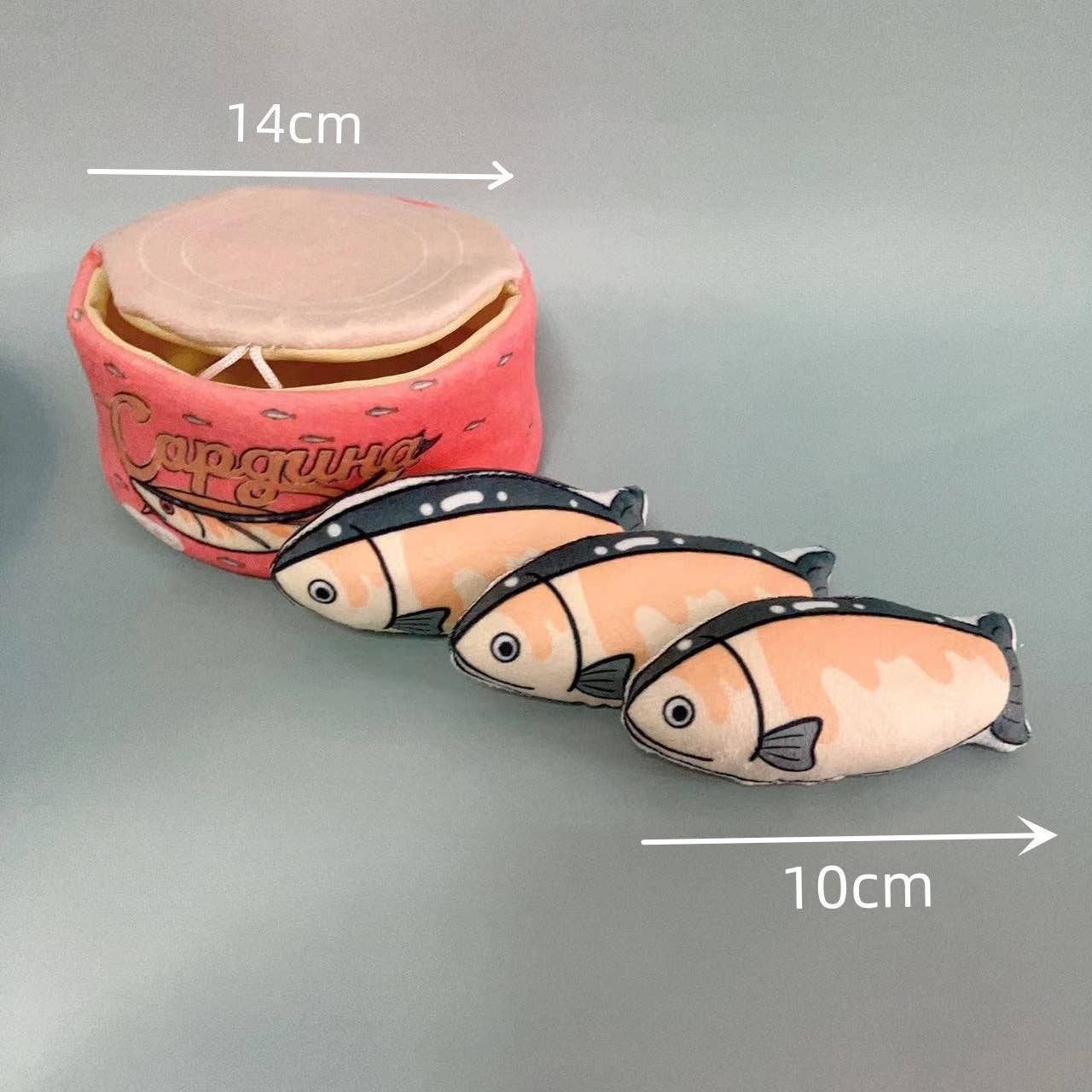 measurements for fish can catnip toys