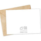 White card with brown envelope on a white background