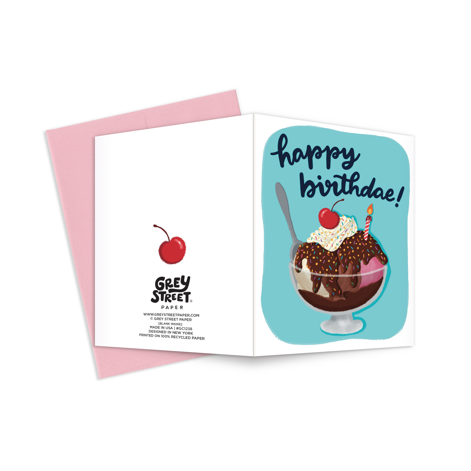 image of back and front design of birthday sundae card