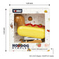hotdog stapler in box packaging + measurements 