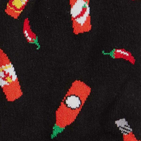 close up details of the hot sauce socks 