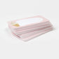 set of 50 blank pocket note cards with a vanilla soft serve ice cream with sprinkles design on it. Side/horizontal view 