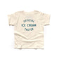 Off white t-shirt with 'Official Ice Cream Taster' text on a white background