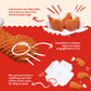 Interactive toy with chicken leg design on a red background, featuring text about its features.