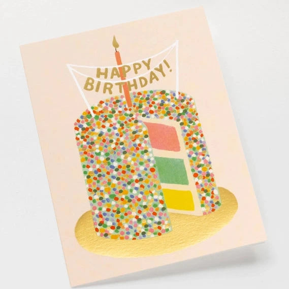 Close up photo of Layer Cake Birthday Card.