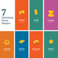 Illustrations of seven pasta shapes with names and pronunciations on a grid.