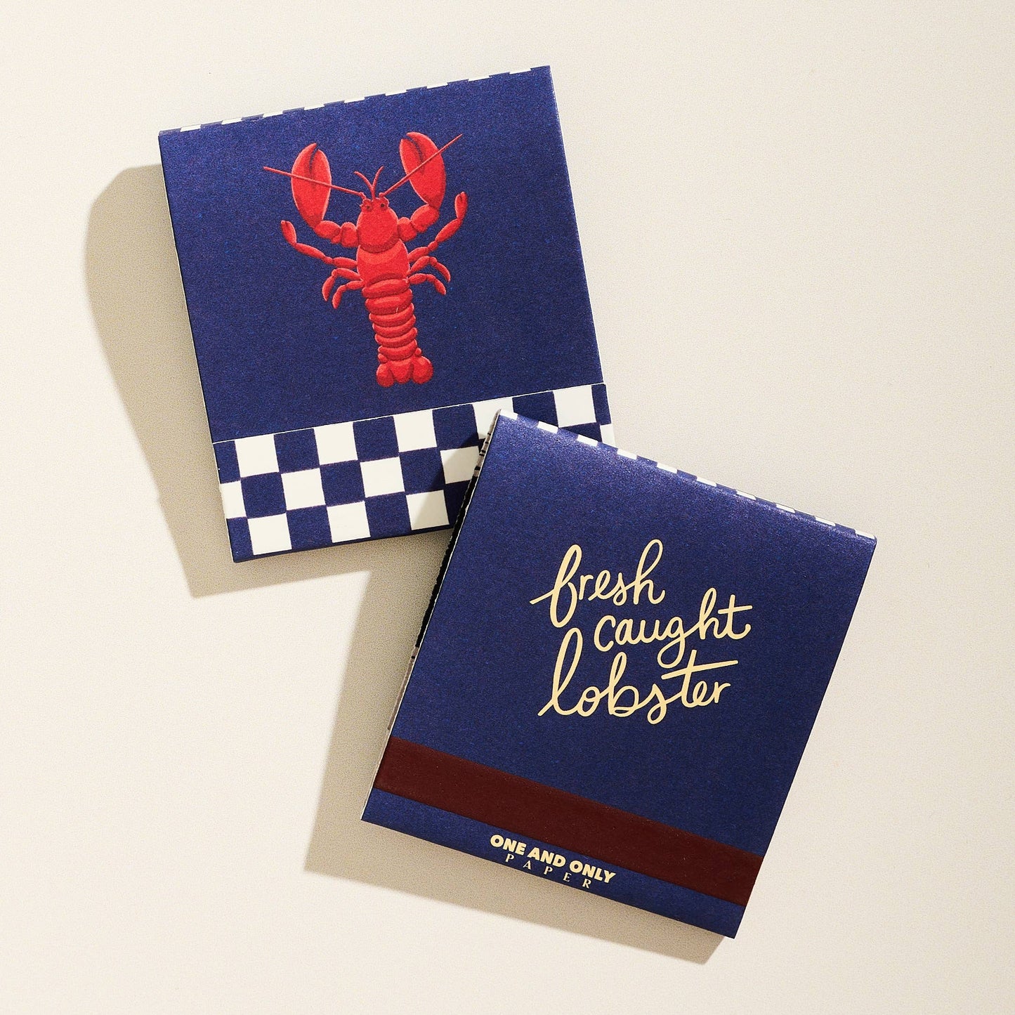 lobster themed matchbook design 