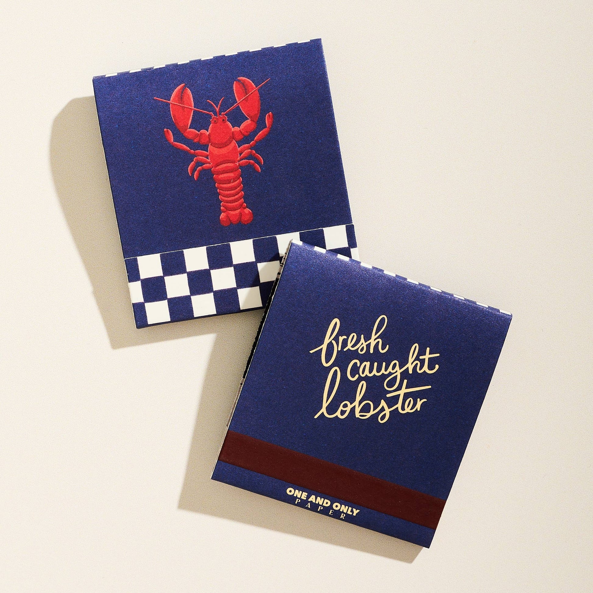 lobster themed matchbook design 