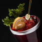 Handblown glass Christmas ornament of a bloody mary cocktail