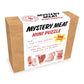 Mystery Meat Mini Puzzle packaging with text and illustrations on a white background