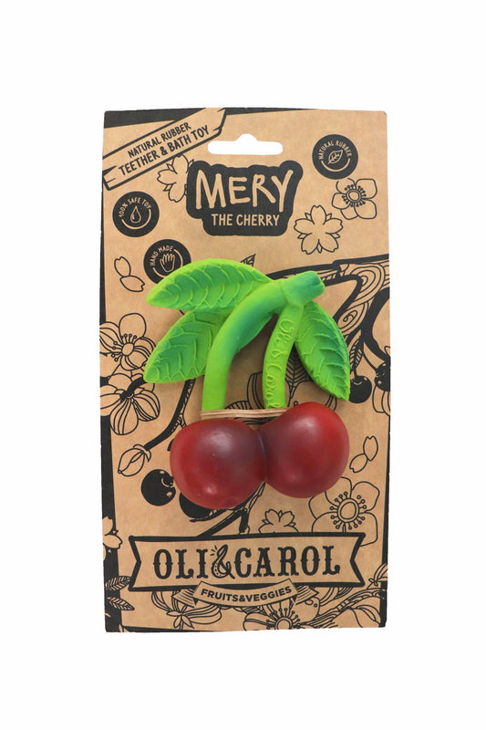 the cherry baby teething toy with card packaging 