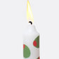 Candle with a wick on fire on a white background