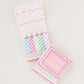 Happy Birthday matchbook. One book is closed and one is open to reveal matches that look like candles.