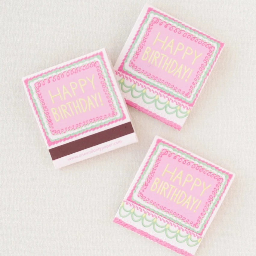 3 Happy Bitthday Matchbooks.