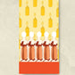 matches designed with a wiener-dog inside a hot dog bun and mustard squeeze bottles on the interior flap