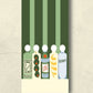 interior of the martini mactchbook. Has a green striped designed interior flap 
