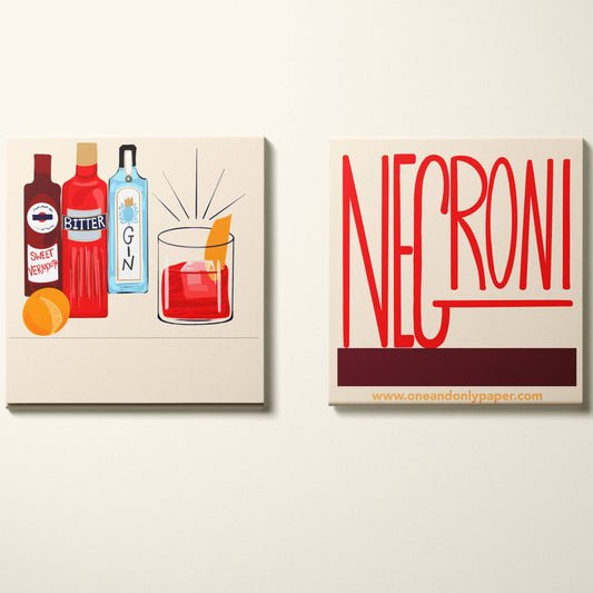 image of the front and back designs of the negroni matchbook 
