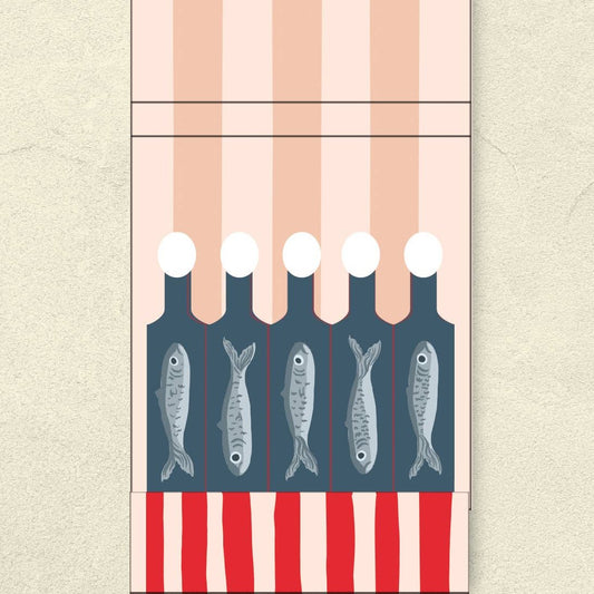Interior of the sardine tin matchbook