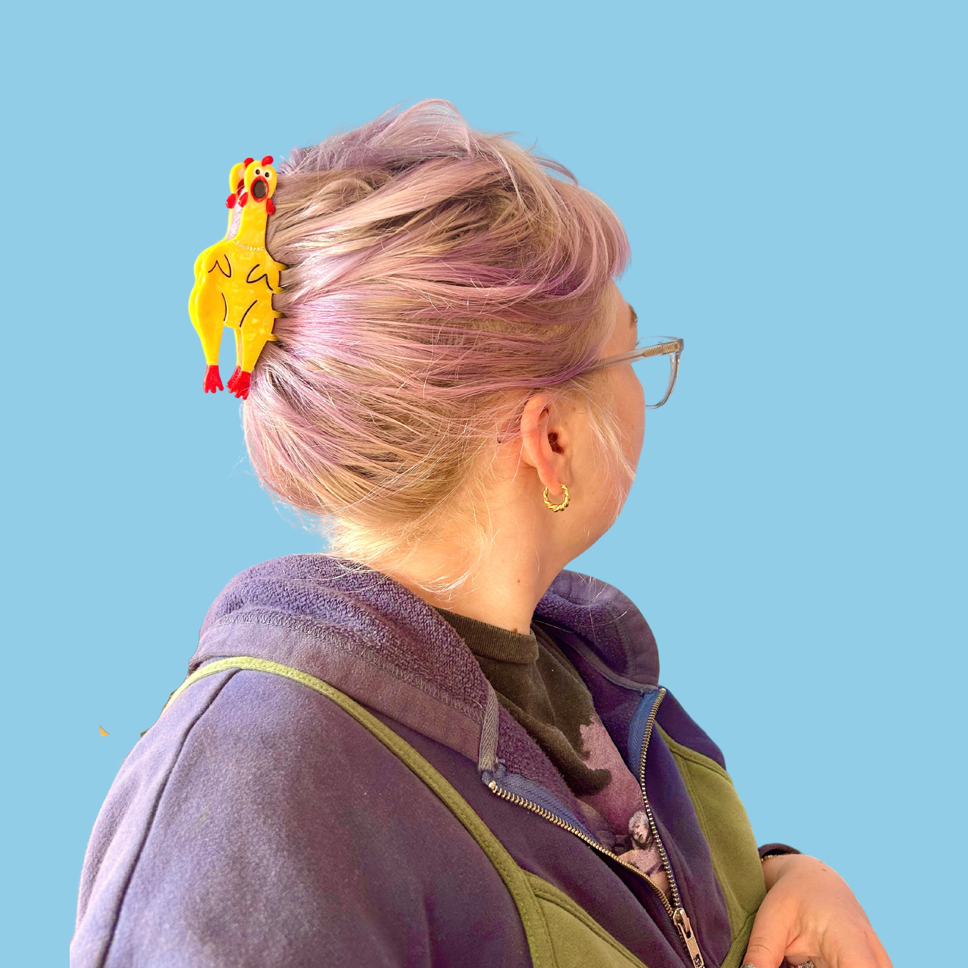 Rubber chicken hair claw clip 