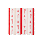 Decorative paper napkins with candy cane and peppermint pattern on a white background