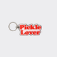 Keychain with 'Pickle Lover' text on a white background