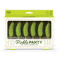 set of 6 birthday candles each shaped like a dill pickle in box packaging 