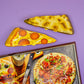 Bookmarks that look like pizza slices against a purple background