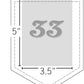Diagram indicating size of journal inside a shirt pocket. Dimensions for journal shown as 5" high x 3.5" wide.