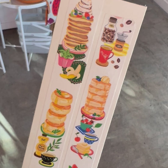 Video to show the pancakes Washi Tape laid out on a paper strip.