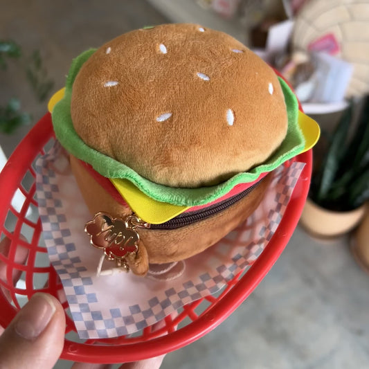 Video showing the hamburger pouch in a real fry basket. Hand is moving the basket around to show the pouch in all angles.