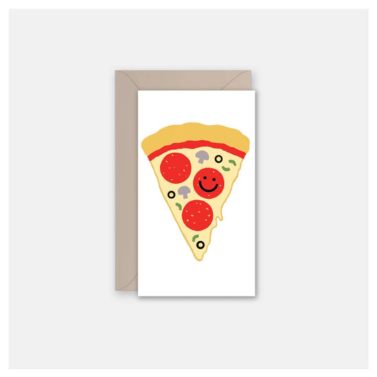 mini card with a slice of pizza on it 