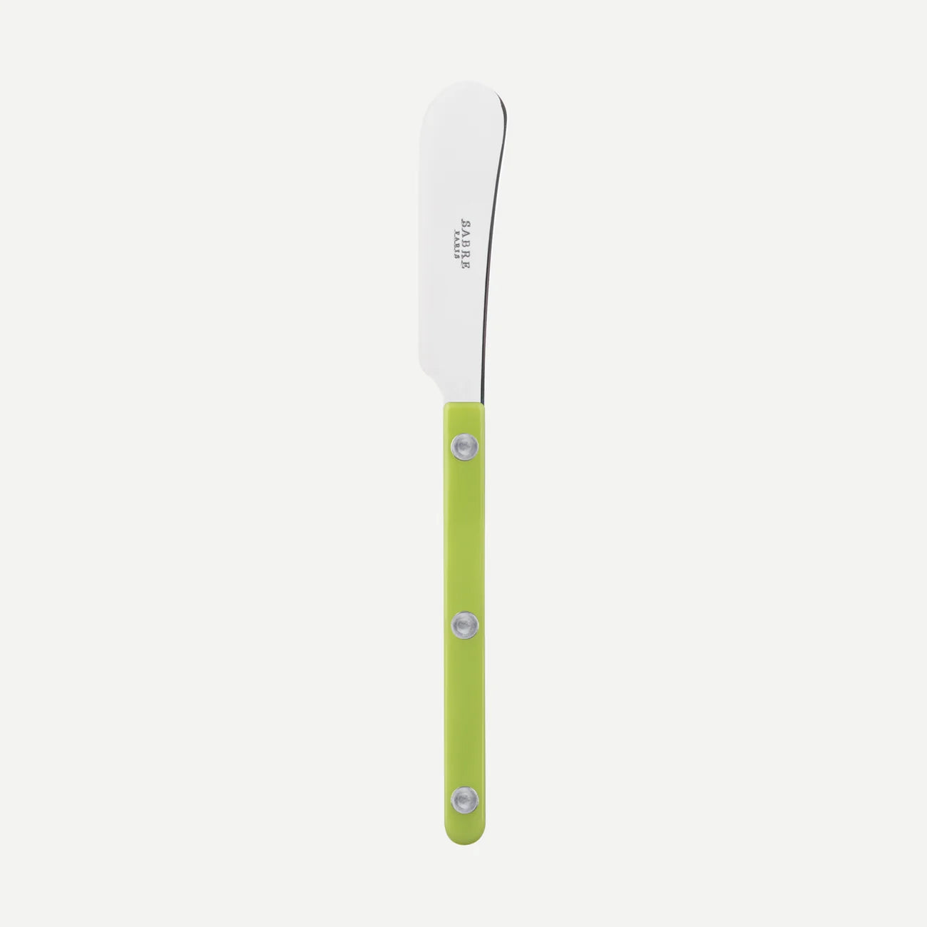 Soft cheese and butter spreader with a shiny, forged metal spreader. The color of the handle is: Lime