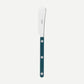 Soft cheese and butter spreader with a shiny, forged metal spreader. The color of the handle is: Aquamarine.