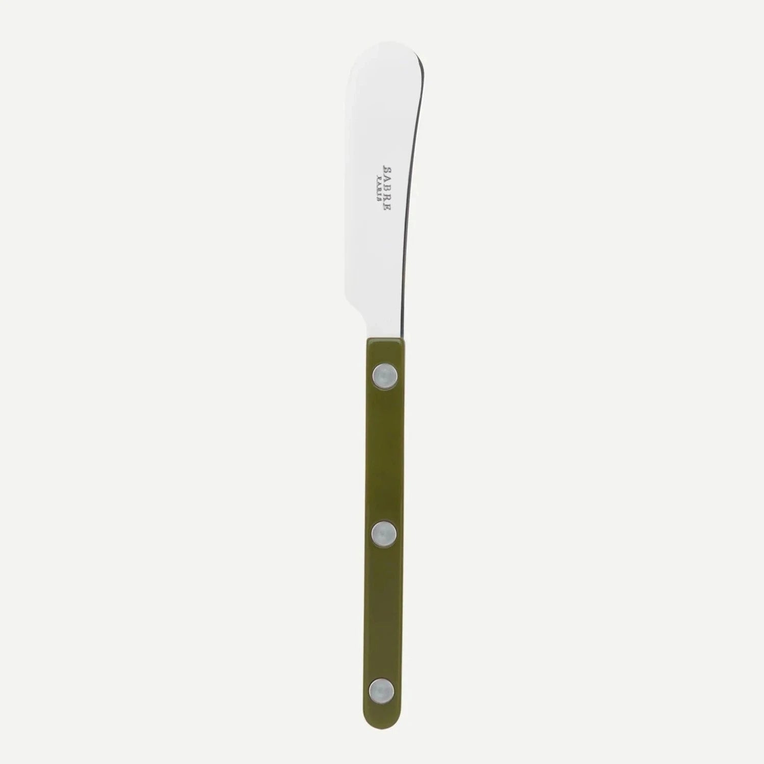 Soft cheese and butter spreader with a shiny, forged metal spreader. The color of the handle is: Fern Green