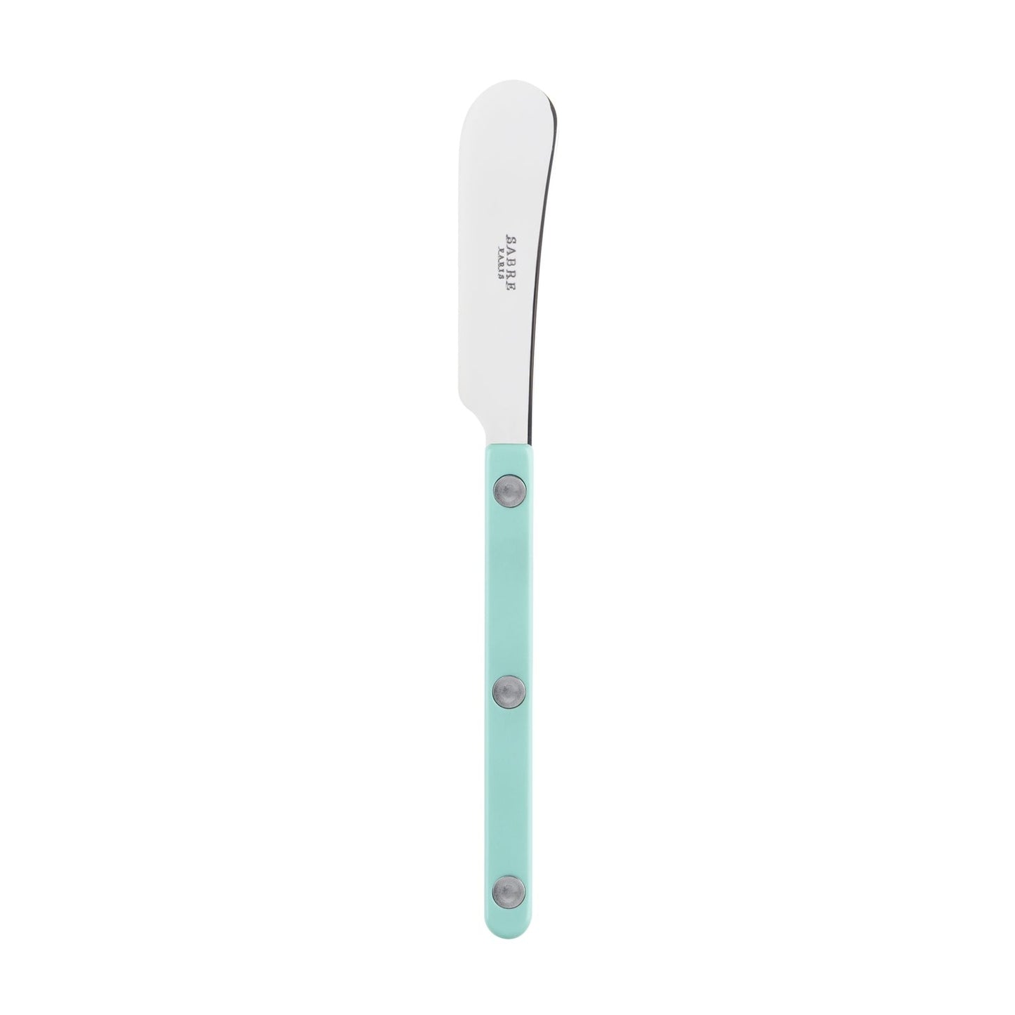 Soft cheese and butter spreader with a shiny, forged metal spreader. The color of the handle is: Pastel Green