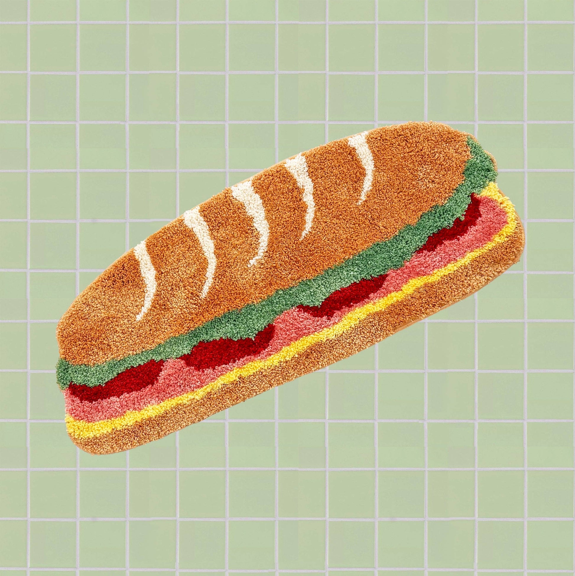 rug that looks like a sub sandwich