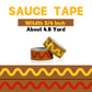 decorative tape with brown background and red "ketchup" or yellow "mustard" squiggle. for use with hot dog tape dispenser.