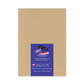 Kraft paper cardboard backing with a blue label featuring text and illustrations on a white background