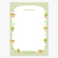 Notebook cover with cartoon matcha cups and 'So Matcha to Do' text on a light green background.