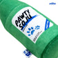 Green soju bottle-shaped dog toy  with 'PAWTY SOJU' branding on a white background