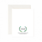White card with a decorative wreath design and text on a white background